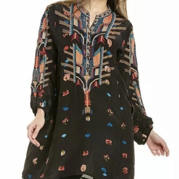 Johnny Was Biya Descanso heavily embroidered silk dress NWT,All Products : American Fashion Style Bags On Sale
